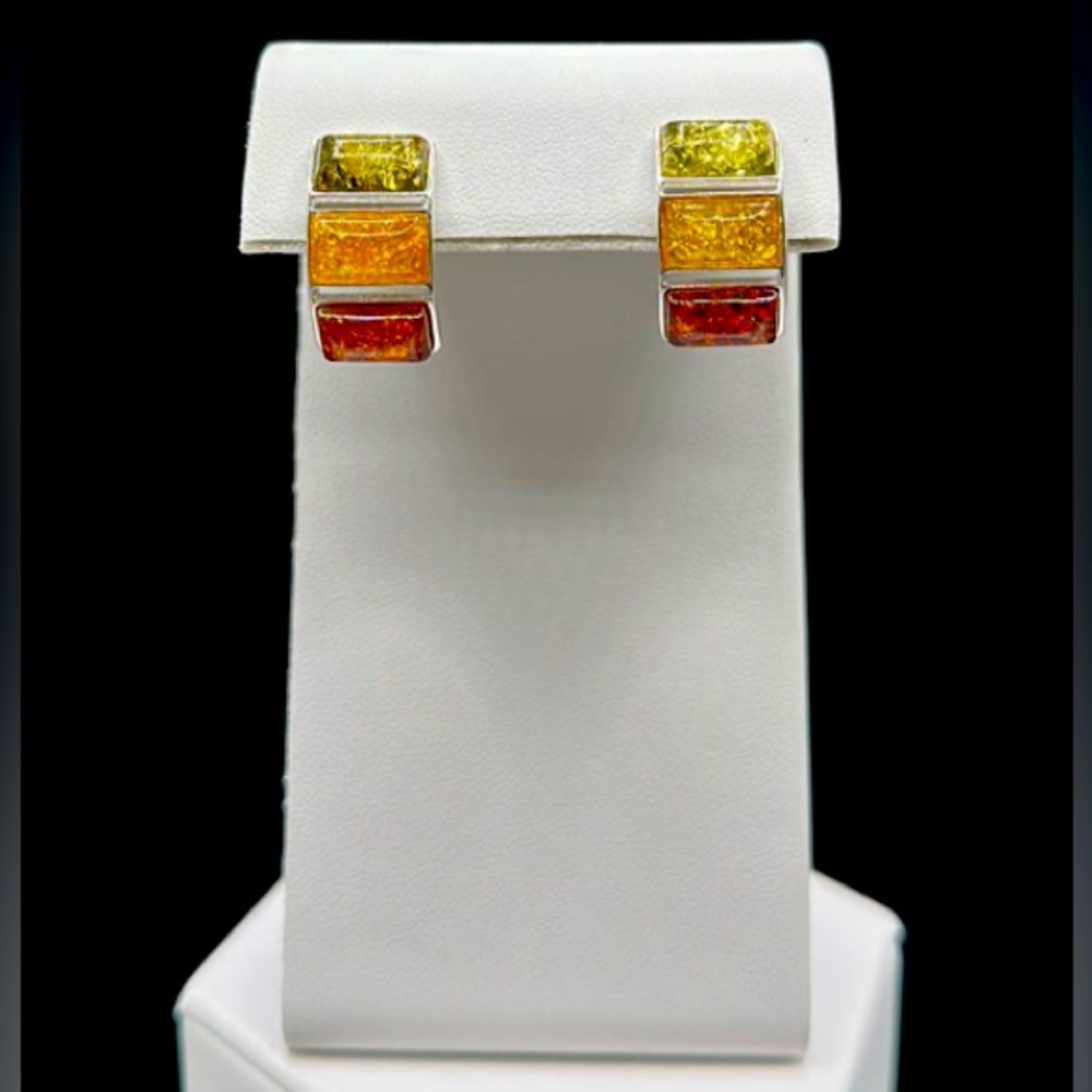 1/2 hoops Large Amber earrings retail $400